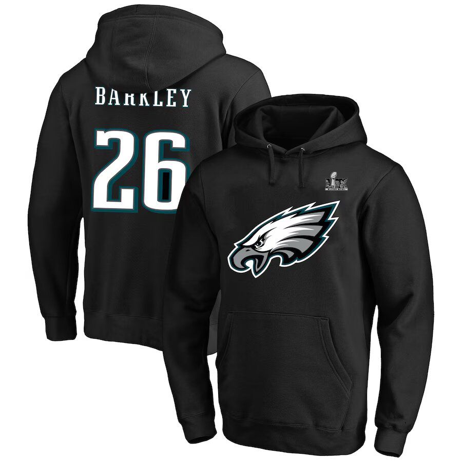 Men Philadelphia Eagles #26 Barkley Black  NFL 2025 hoodie